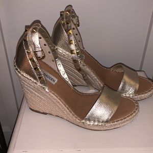 Steve Madden Gold Stud Wedges